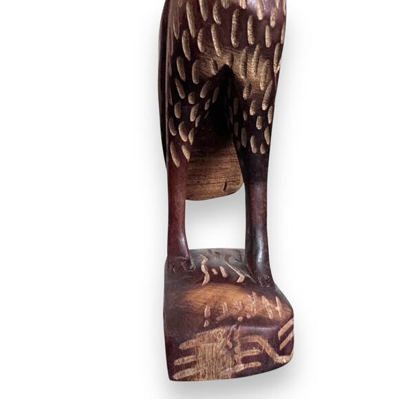 Vintage Hand Carved Wood 10.5" Bird Statues Made in Haiti - Picture 4 of 10
